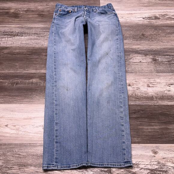 Levis 501 Light Wash Blue Mens 30x31 Straight Leg Button Fly Denim Jeans Red Tab - Picture 3 of 14